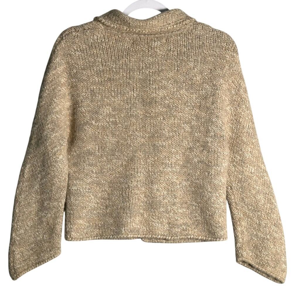 Mira Flores Sz S 100%‎ Alpaca Shawl Collar Toggle Closure Cardigan Sweater Peru - Picture 2 of 9